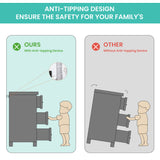 Modern 3 Drawer Bedroom Chest of Drawers with 7 Drawers Dresser, Clothes Organizer -Metal Pulls Black, 47.6″L x 15.7″W x 26.6″H - V.I.P Digital Presence