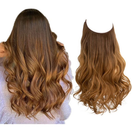 One-piece women's hair extension piece with abundant hair volume U-shaped fishing line invisible and natural long curly hair - V.I.P Digital Presence