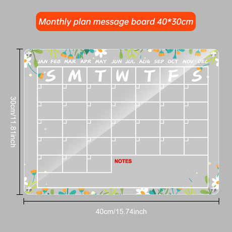 Acrylic message board magnetic refrigerator sticker household erasable calendar transparent note display board - V.I.P Digital Presence