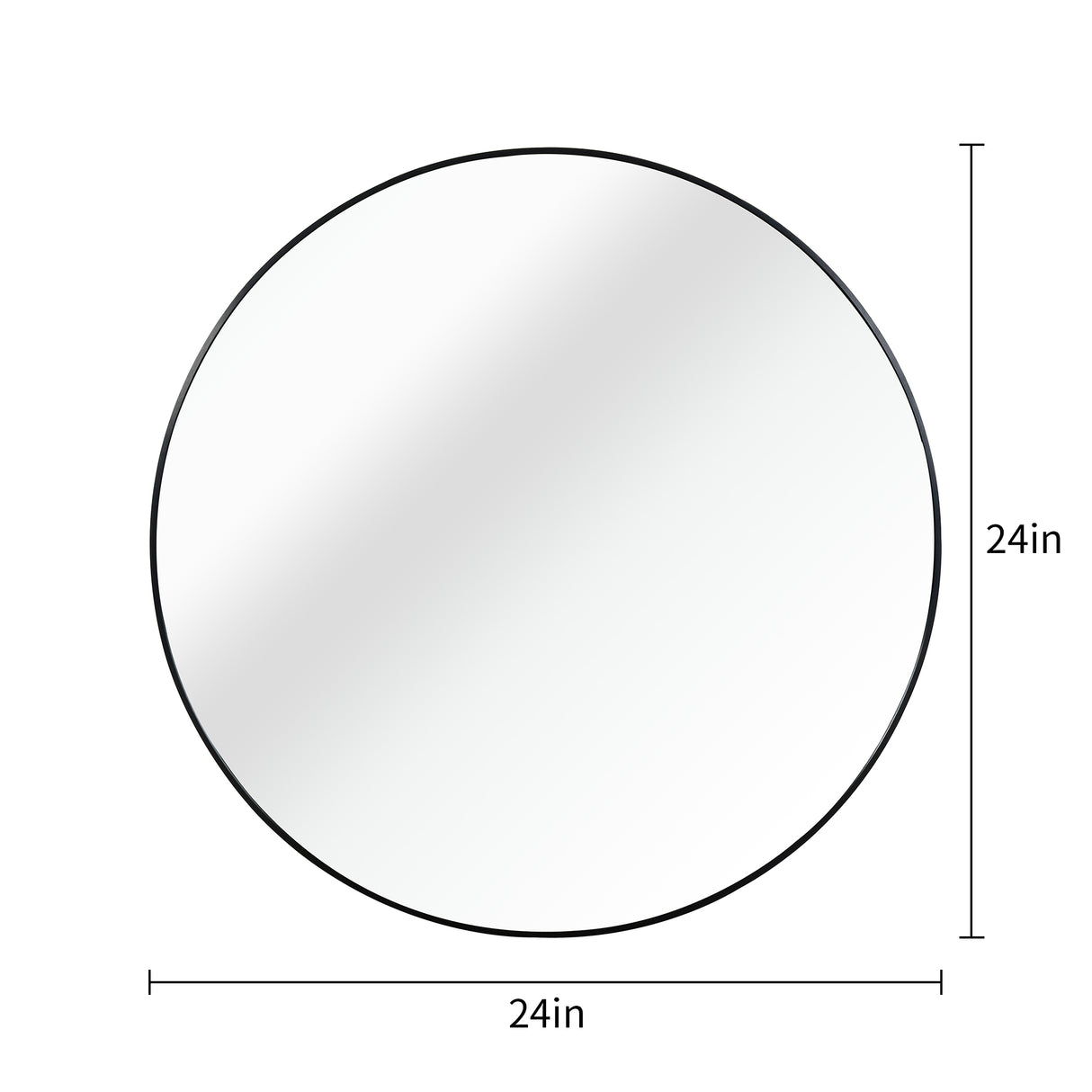 Black 24 Inch Metal Round Bathroom Mirror - V.I.P Digital Presence