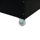 Queen Size Velvet Upholstered Platform Bed with 2 Drawers and 1 Twin XL Trundle- Gray - V.I.P Digital Presence