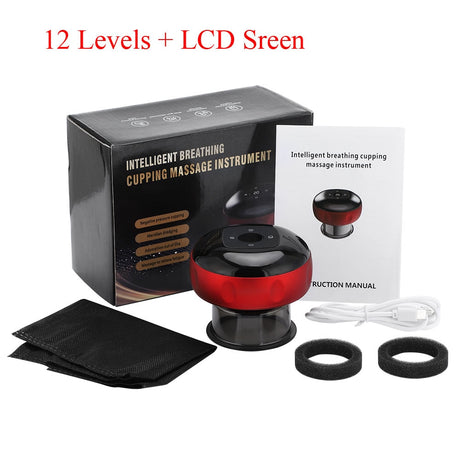 Electric Cupping Massager Scraping and Cupping Therapy Red Light Heating Vibration Pressotherapy Rechargeable Pain Relief - V.I.P Digital Presence