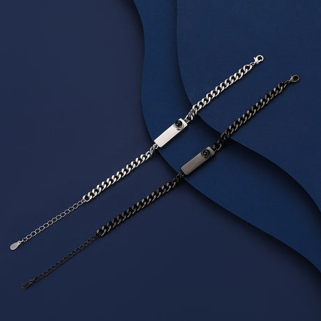 Couple bracelet with 100 different voices I love you engraved high-definition color photo projection bracelet - V.I.P Digital Presence