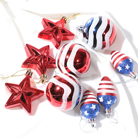 Christmas Ball Independence Day Decoration Hanging Ball Christmas Tree Decoration Prop American Plastic Ball Set - V.I.P Digital Presence