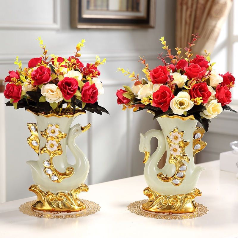 Ceramic countertop vase living room flower arrangement TV cabinet decoration creative interior decoration vase - V.I.P Digital Presence