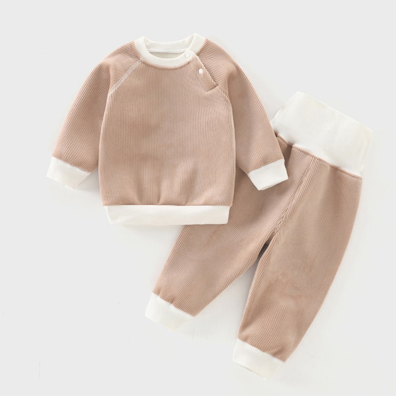 Children's Autumn And Winter Warm Suit Baby Spring And Autumn Plus Fleece Outer Wear Tops Pants Men And Women Baby Two Sets - V.I.P Digital Presence