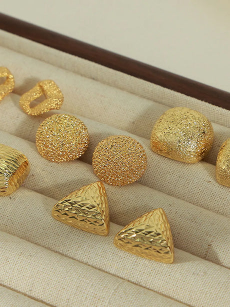 Gold-Plated Geometric Stud Earrings - V.I.P Digital Presence
