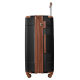 Hardshell Luggage Spinner Suitcase with TSA Lock Lightweight Expandable 24'' (Single Luggage) Black Brown + ABS + 24 Inch
