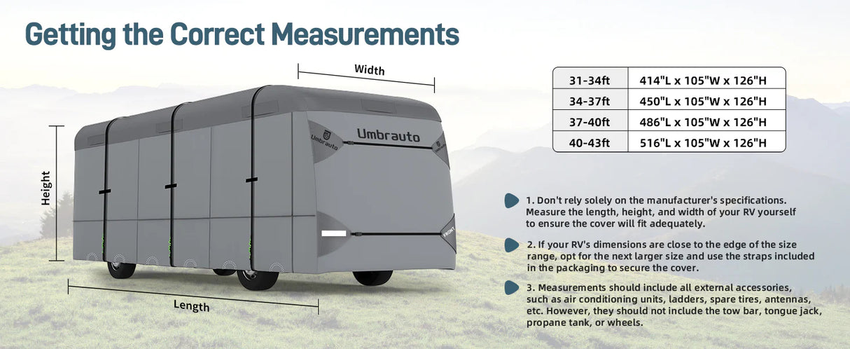 Umbrauto Class A RV Cover Upgraded Heavy Duty 7 Layers Top Windproof Breathable Class A Motorhome Camper Cover,Grey - V.I.P Digital Presence