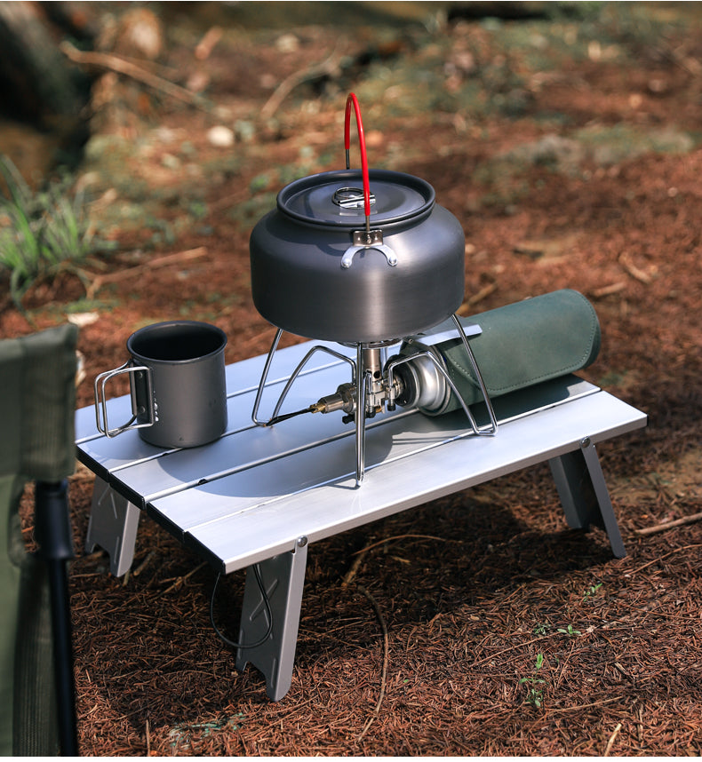 Mesa de picnic plegable, ligera, portátil y ultraligera, de aluminio, para acampar y hacer senderismo al aire libre.