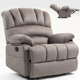Large Manual Recliner Chair in Fabric for Living Room, Grey - V.I.P Digital Presence