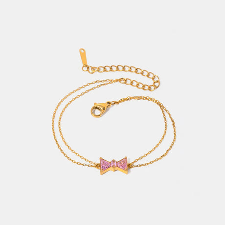 Stainless Steel Zircon Bow Bracelet - V.I.P Digital Presence