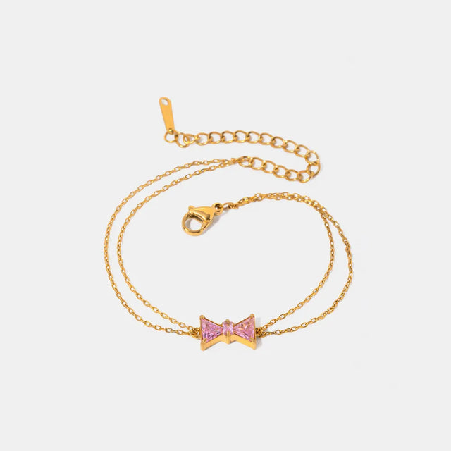 Stainless Steel Zircon Bow Bracelet - V.I.P Digital Presence