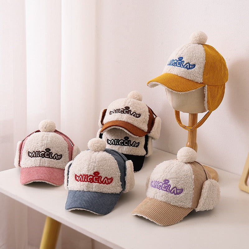 Children's Hat Autumn/Winter Ear Protection Warm Hat Boys' Corduroy Duck Tongue Hat Girls' Winter Fashion Baseball Hat - V.I.P Digital Presence