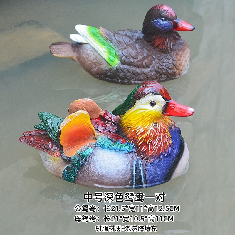 Floating Mandarin Duck Landscape Resin Decoration - V.I.P Digital Presence