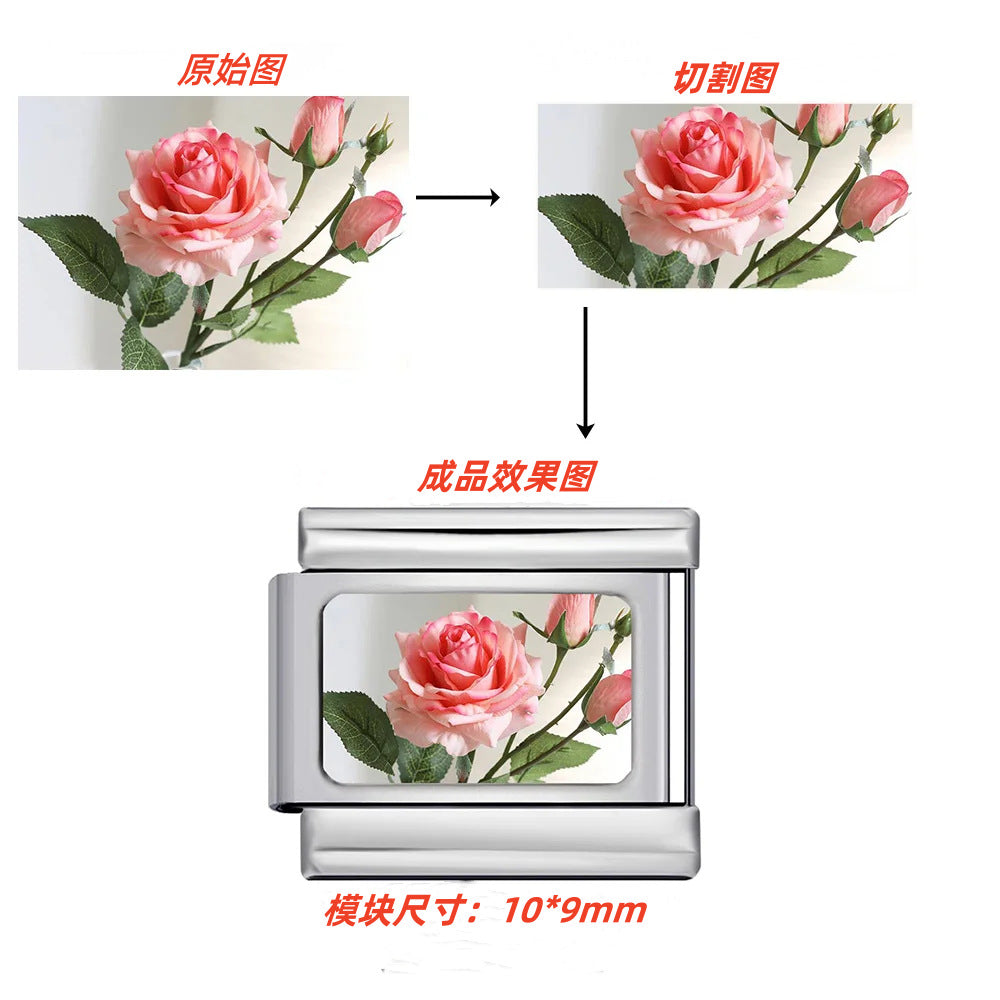 DIY Personalized Photo Picture Frame Making Titanium Steel Watch Band Chain Fashion Splicing Modular Bracelet - V.I.P Digital Presence