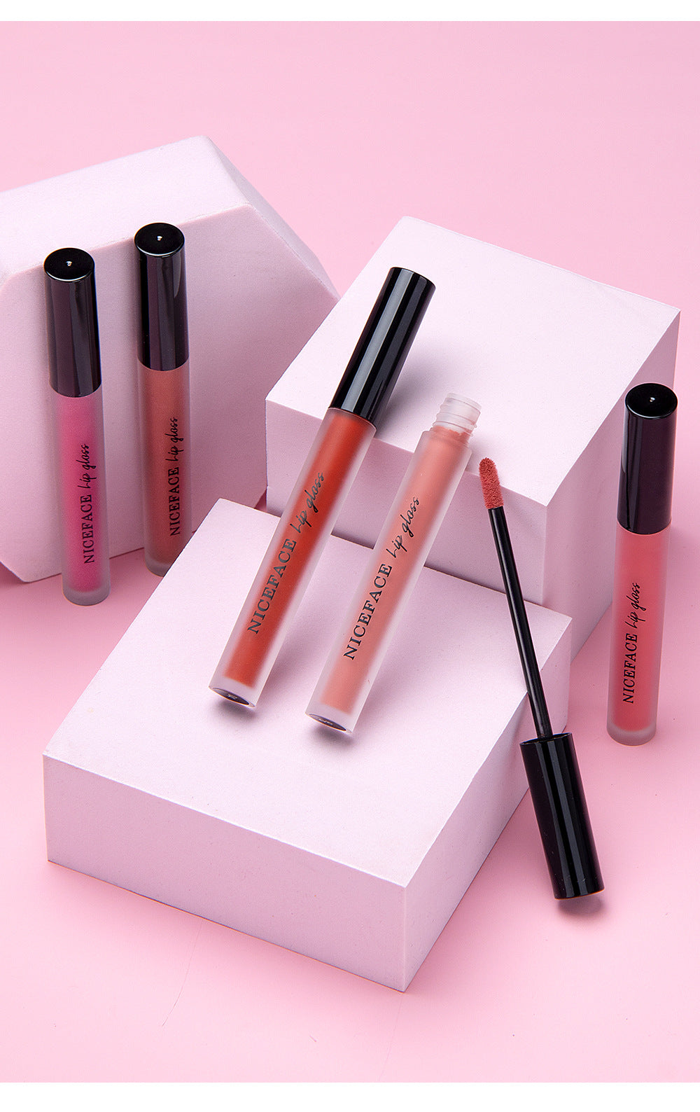 Niceface New Quality Lip Glaze Velvet Matte Lip Glaze Set Matte Non-stick Cup Holder Liquid Lipstick - V.I.P Digital Presence