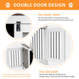 Doodle dog cage,kennel with 2 doors, dog crate interior furniture, heavy duty wooden dog cage for medium and small dogs, white - V.I.P Digital Presence