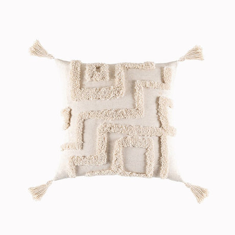 Tassels Cushion Cover 45x45cm Beige White Pillow Covers Decorative Pillow Case Square Home Boho Decor Macrame Pillowcase - V.I.P Digital Presence