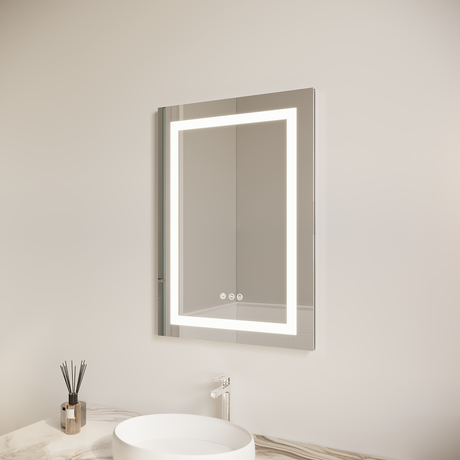26x20 inch(Left Door) bathroom medicine cabinet with LED mirror 3000K~6000K single door lighting bathroom cabinet with touch switch adjusta - V.I.P Digital Presence