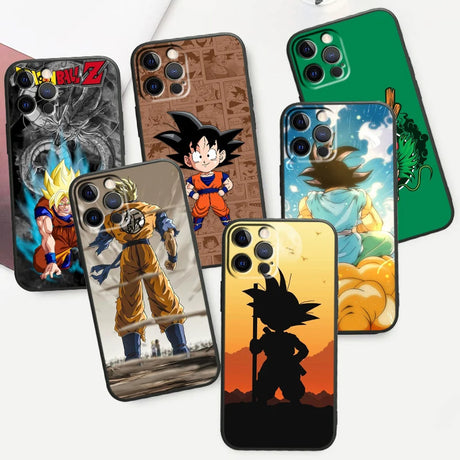 Suitable for 15 iPhone Fashion Dragon Ball Anime Phone Case Black Other Back Cover Color Painting - V.I.P Digital Presence