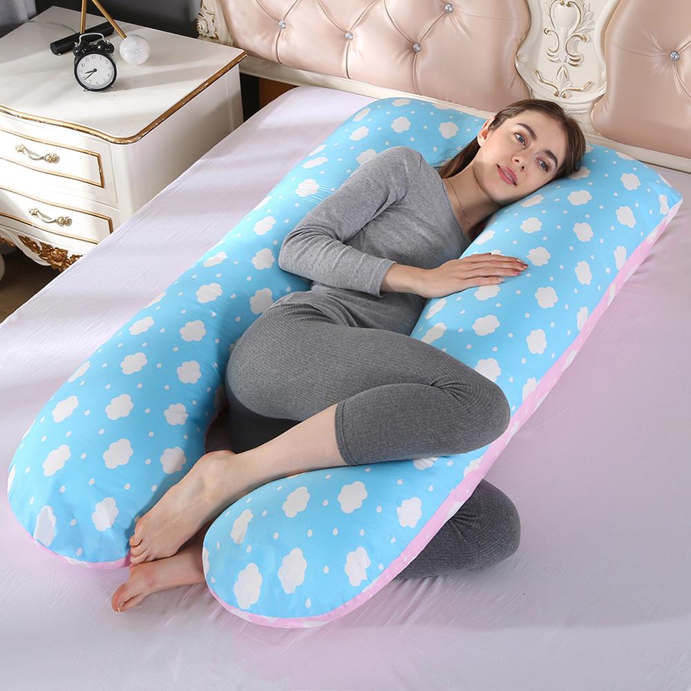 Almohada de embarazo, ropa de cama, almohada de cuerpo entero para embarazadas, cómoda almohada en forma de U, almohadas largas de apoyo para dormir de lado