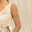 Multi layer hollow micro inlaid imitation pearl turquoise opening arm chain ethnic style handmade jewelry - V.I.P Digital Presence
