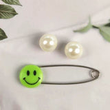 Imperdibles para bebés y niños, con forma de emoticono, de plástico, tamaño mediano, aproximadamente 40, tamaño grande, aproximadamente 55 mm. 