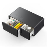 Modern Smart Coffee Table with Built-in Fridge, Bluetooth Speaker, Wireless Charging, Touch Control Panel, USB Interface Black - V.I.P Digital Presence