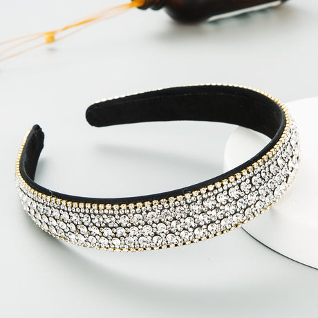 Fashion Net Red Vibrato With The Same Color Full Rhinestones Non-Slip Headband Female Simple Super Flash Korean Style Outing Headwear - V.I.P Digital Presence