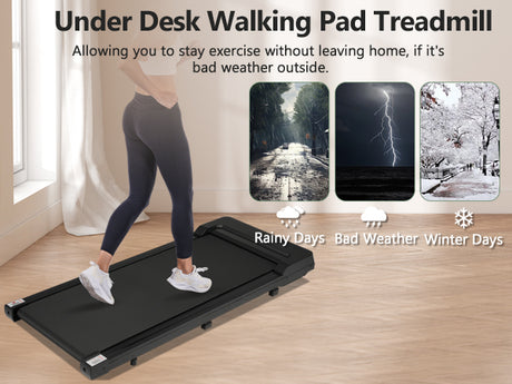 New 8.10 Walking Pad Under Home Desktop Treadmill -2.5HP Walking Treadmill 0.6-4MPH 300LBS Capacity Remote Control Battery - V.I.P Digital Presence