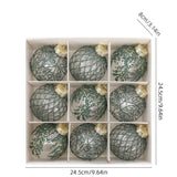 Christmas decorations 8cm/9PCS transparent PET painted Christmas ball gift box set Christmas tree pendant - V.I.P Digital Presence