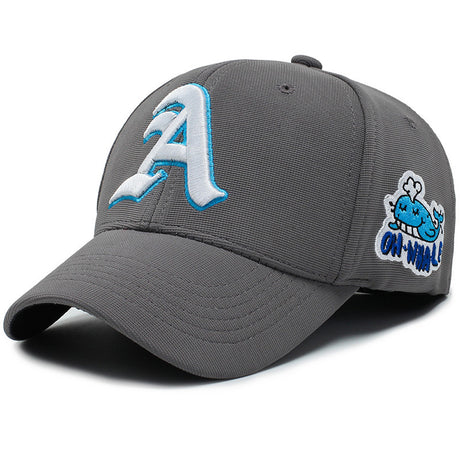 Fashion Gothic Letter A Side Whale Embroidery Baseball Caps Spring and Autumn Outdoor Adjustable Casual Hats Sunscreen Hat - V.I.P Digital Presence