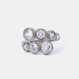 Stainless Steel Inlaid Zircon Bypass Ring - V.I.P Digital Presence