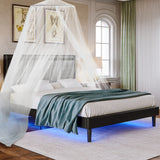Stylish Queen Size PU Leather Upholstered Bed Frame Platform Bed Black - V.I.P Digital Presence