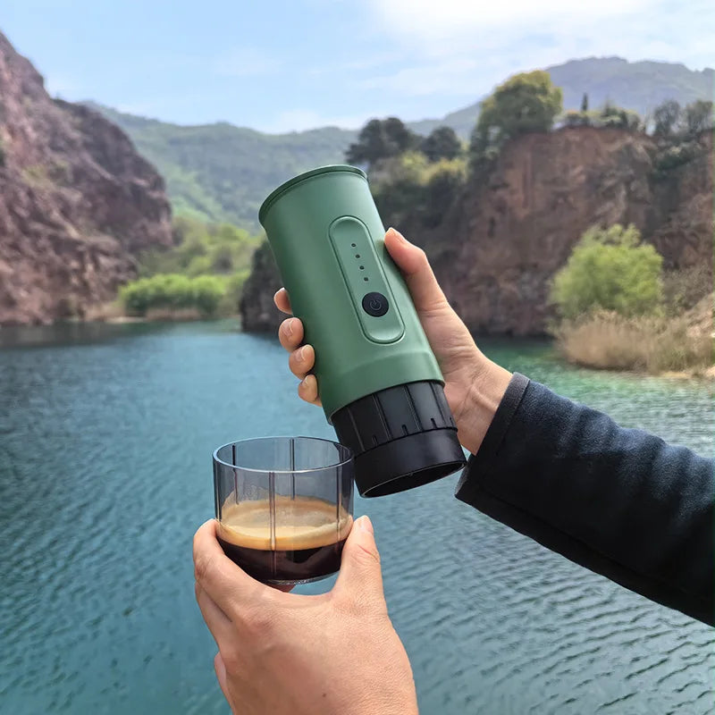 portable outdoor Italian coffee machine handheld electric coffee powder capsule dual-use travel car charging - V.I.P Digital Presence