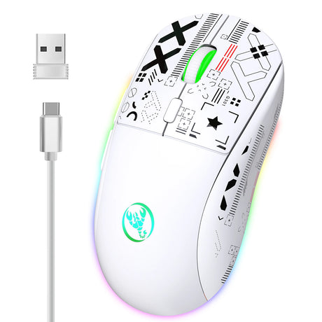 hxsj T90 2.4G Wireless Mechanical Mouse RGB Gaming Mouse Ergonomic 10 Million Keystroke 3600DPI Mouse 11 RGB Lighting Modes Mice - V.I.P Digital Presence
