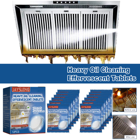 Kitchen Oil Stain Cleaning Tablets Heavy Oil Dirt Stain Cleaning Effervescent Tablets Kitchen Range Hood Cooktop - V.I.P Digital Presence