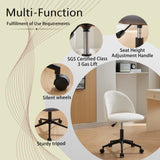 Velvet fabric office chair, mid back adjustable rotating computer chair, black legs, cushioned office chair with wheels - V.I.P Digital Presence