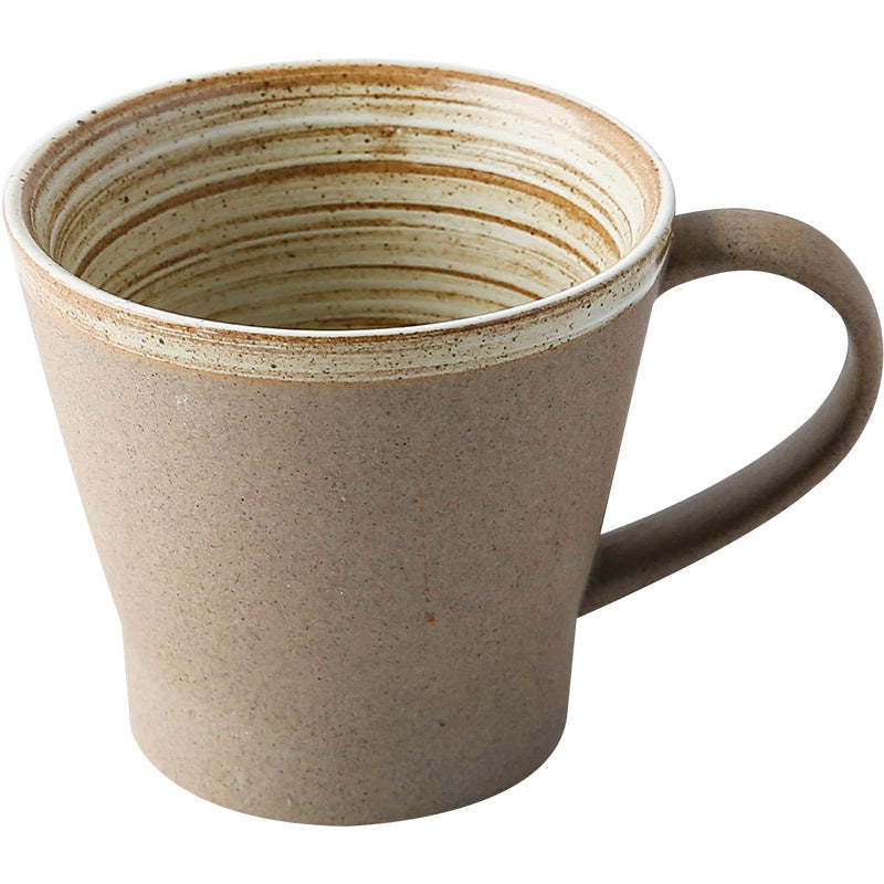 Coarse pottery coffee cup and plate set creative handmade retro coffee cup artistic cup plate milk cup - V.I.P Digital Presence