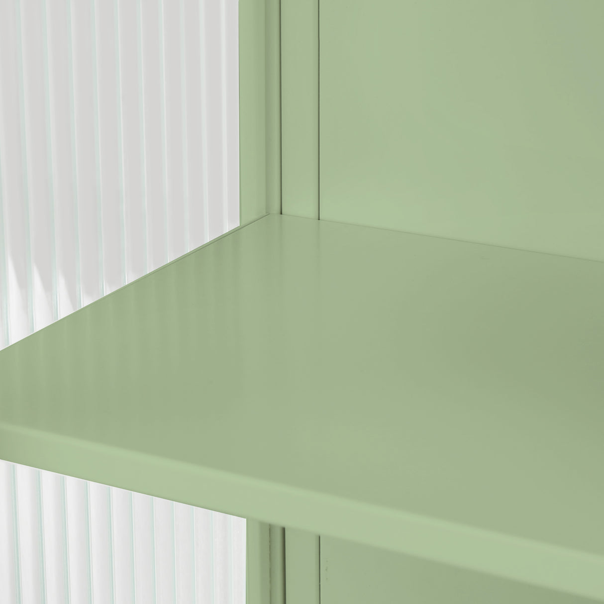 23.62"Glass Doors Modern Two-door Wall Cabinet with Featuring Two-tier Enclosed Storage Green