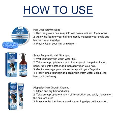 Alopecia Areata Care Set, Clean Scalp Supple Care Frizzy Hair Wash And Care Gift Set - V.I.P Digital Presence