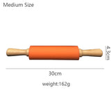 Wooden Handle Silicone Rolling Pin Rolling Pin Roller Flour Pin Small Medium And Large Household Baking Tools And Kitchenware - V.I.P Digital Presence