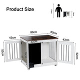 Doodle dog cage,kennel with 2 doors, dog crate interior furniture, heavy duty wooden dog cage for medium and small dogs, white - V.I.P Digital Presence
