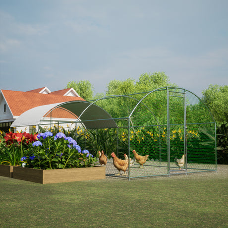 Large dome shaped walk-in fence cage metal chicken coop with waterproof and UV resistant cover, pipe diameter 1 inch - V.I.P Digital Presence