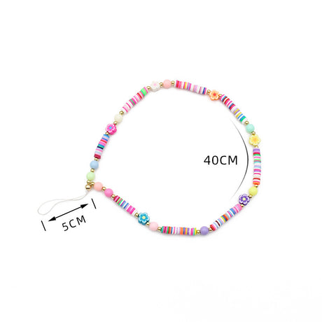 New Mixed Color Soft Pottery Pearl Mixed String Bohemian Simple Style Anti-Drop Function Mobile Phone Chain - V.I.P Digital Presence