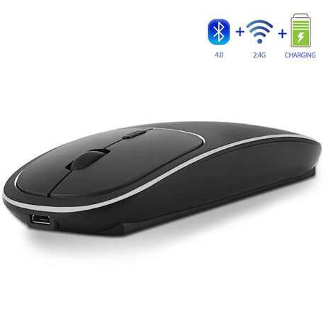 Aluminum alloy dual-mode wireless Bluetooth mouse rechargeable silent infinite computer accessories - V.I.P Digital Presence
