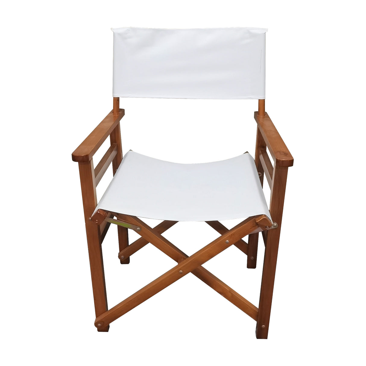 Folding Chair Wooden Director Chair Canvas Folding Chair Folding Chair 2pcs/set populus + Canvas (Color : White) - V.I.P Digital Presence