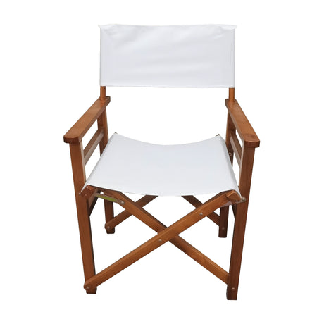 Folding Chair Wooden Director Chair Canvas Folding Chair Folding Chair 2pcs/set populus + Canvas (Color : White) - V.I.P Digital Presence