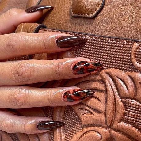 Simple French Wearable False Nails Almond Colorful Stripes Colorblock Design Manicure Fake Nails Line Full Cover Press On Nail - V.I.P Digital Presence